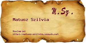 Matusz Szilvia névjegykártya